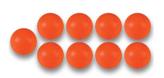 3 balles de baby foot dures plastiques orange fluo homologuées baby-foot