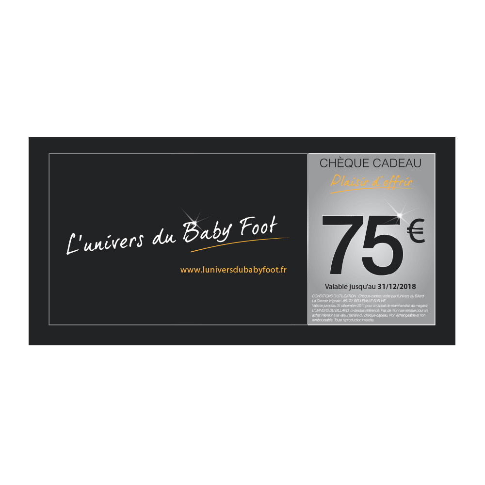 Chèque cadeau à 75 €