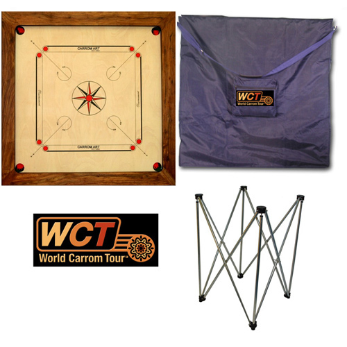 Pack Carrom W.C.T. Champion 88 cm avec pieds en aluminium et housse