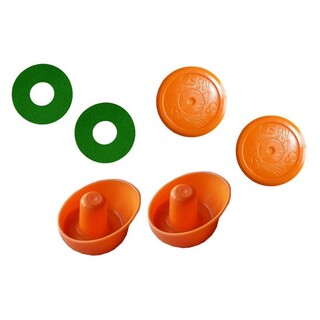 Lot de 2 Poignées 2 Palets Air Hockey 2000 Orange et 2 Feutres